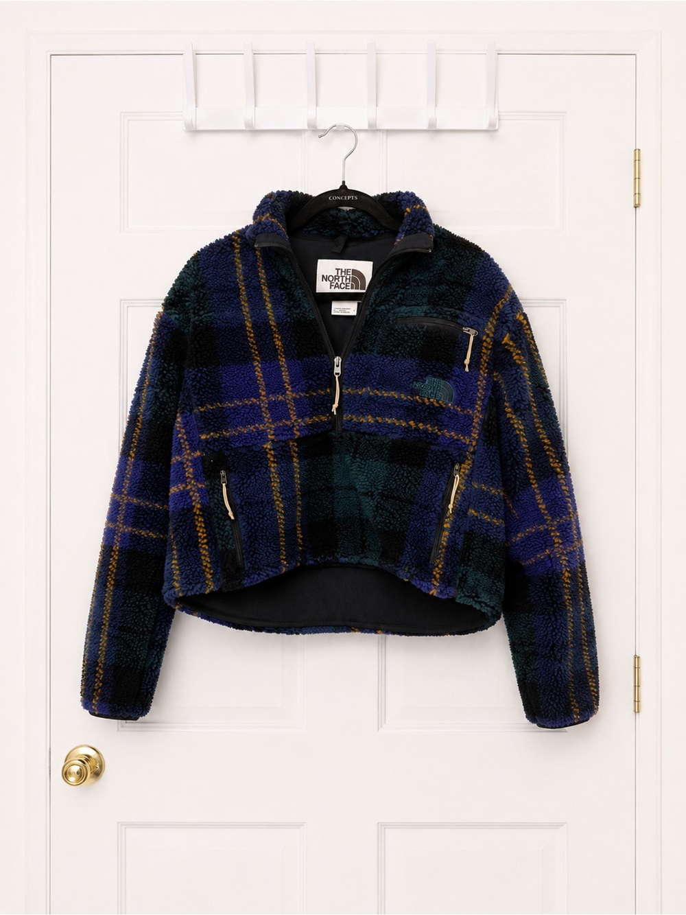 The North Face Women’s Extreme Pile Plaid Sherpa Pullover Jacket